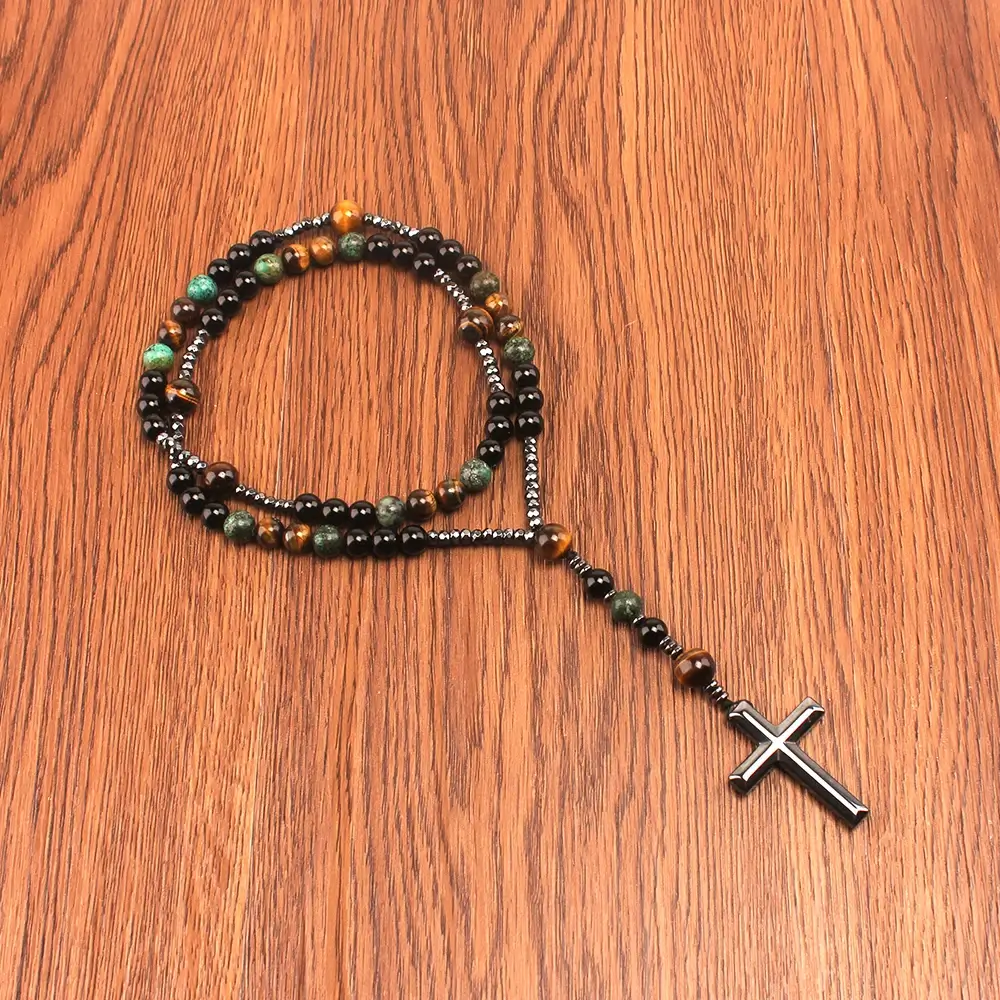 African Natural Stone Rosary - Image 4