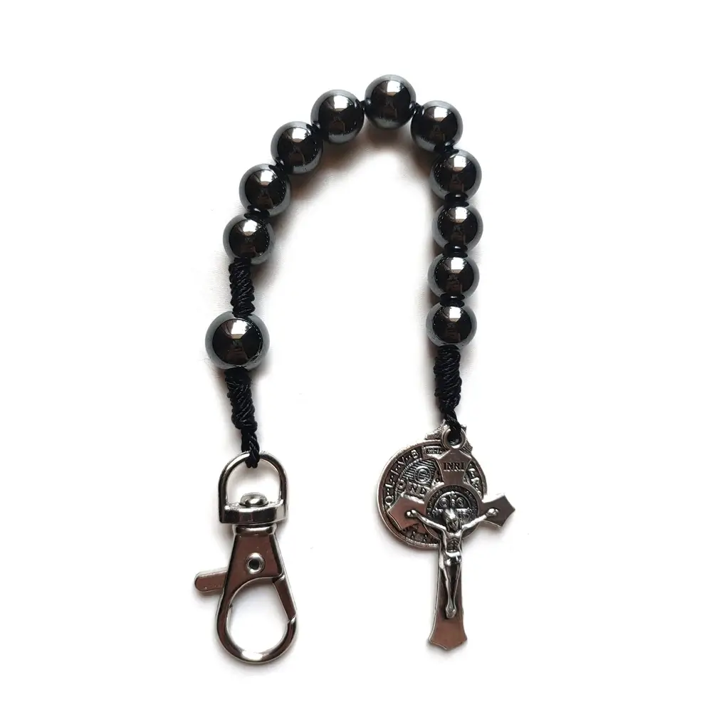 Black Hematite Pocket Rosary - Image 4