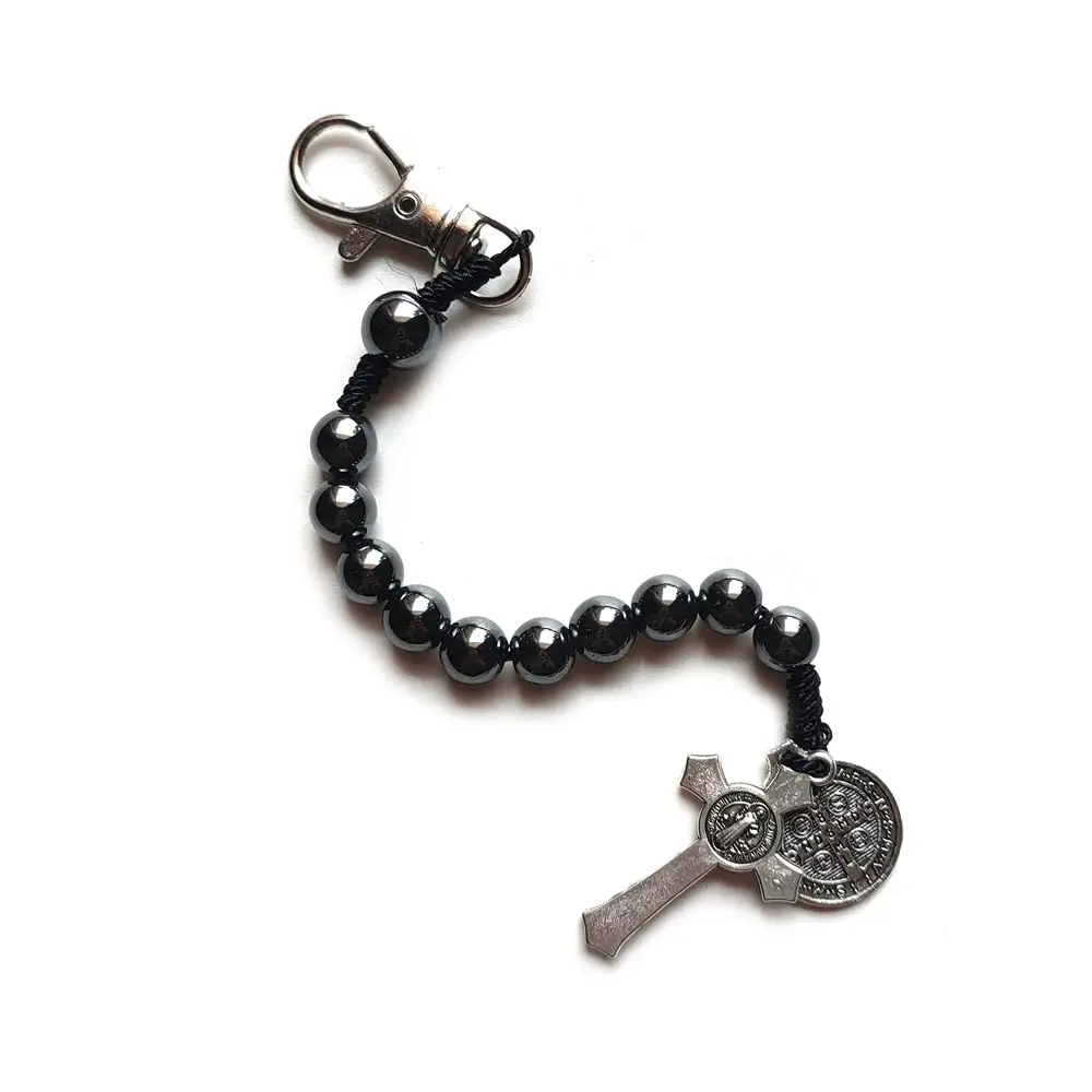 Black Hematite Pocket Rosary - Image 6