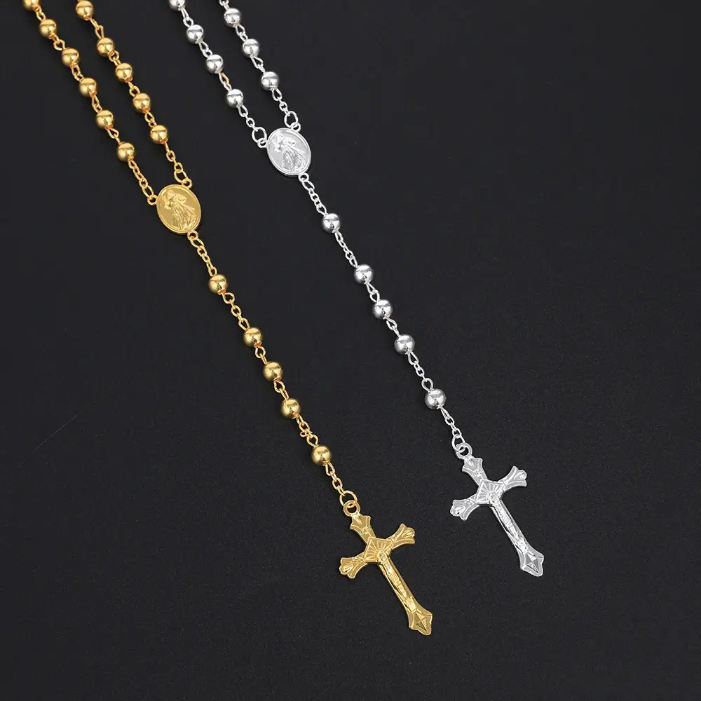Gold/Silver Crucifix Rosary - Image 2