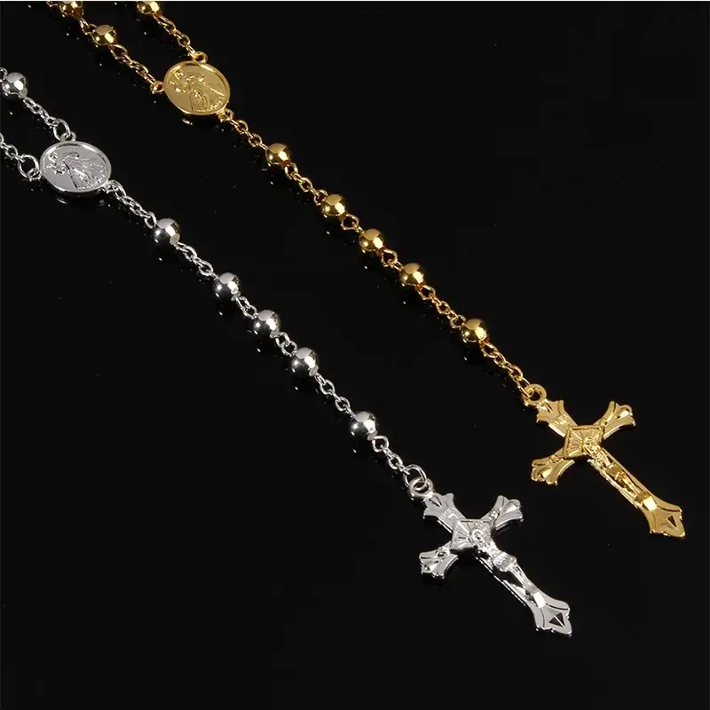 Gold/Silver Crucifix Rosary - Image 3