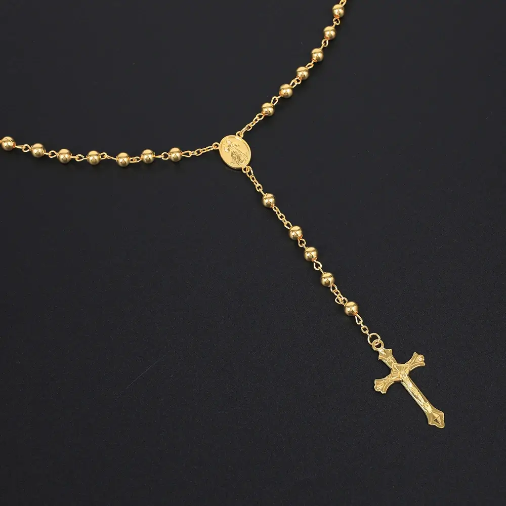 Gold/Silver Crucifix Rosary - Image 8