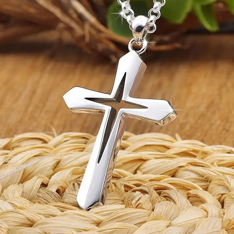 Hollow Cross Pendant Necklace - Image 2