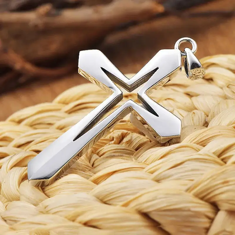 Hollow Cross Pendant Necklace - Image 3