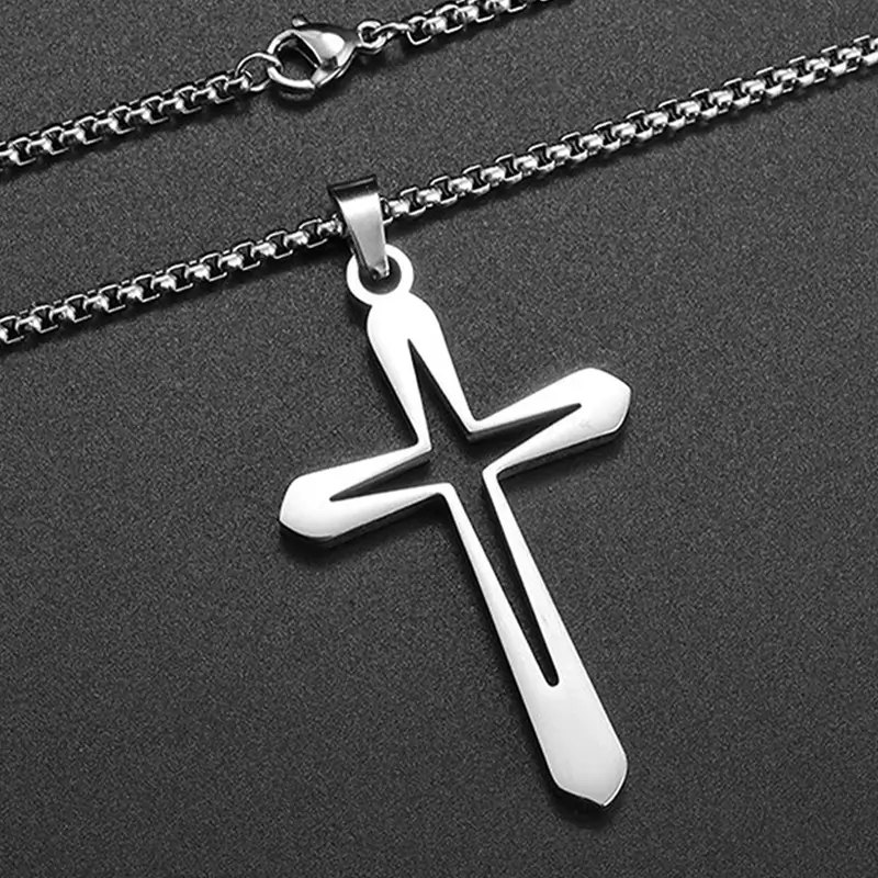 Hollow Cross Pendant Necklace - Image 6
