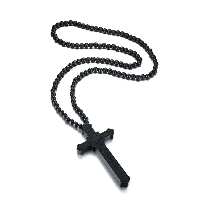Large Wood Cross Rosary