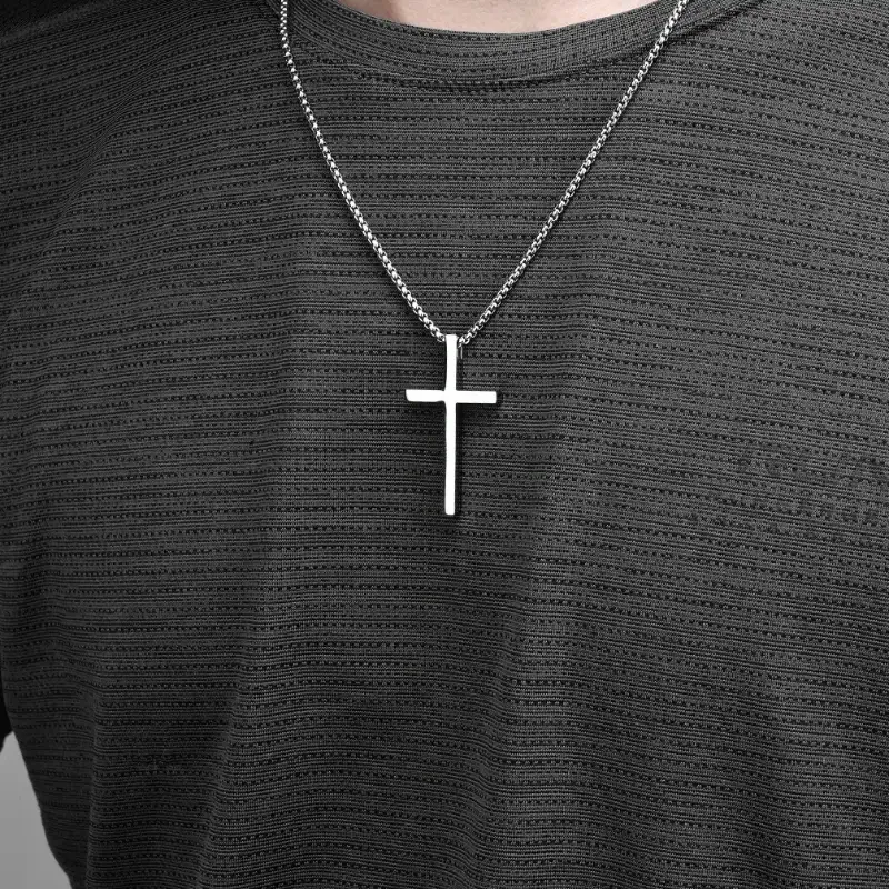 Minimalist Cross Pendant Chain - Image 6