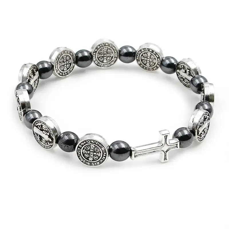 St Benedict Hematite Bracelet