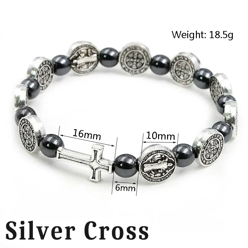 St Benedict Hematite Bracelet - Image 3
