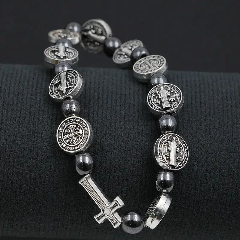 St Benedict Hematite Bracelet - Image 8