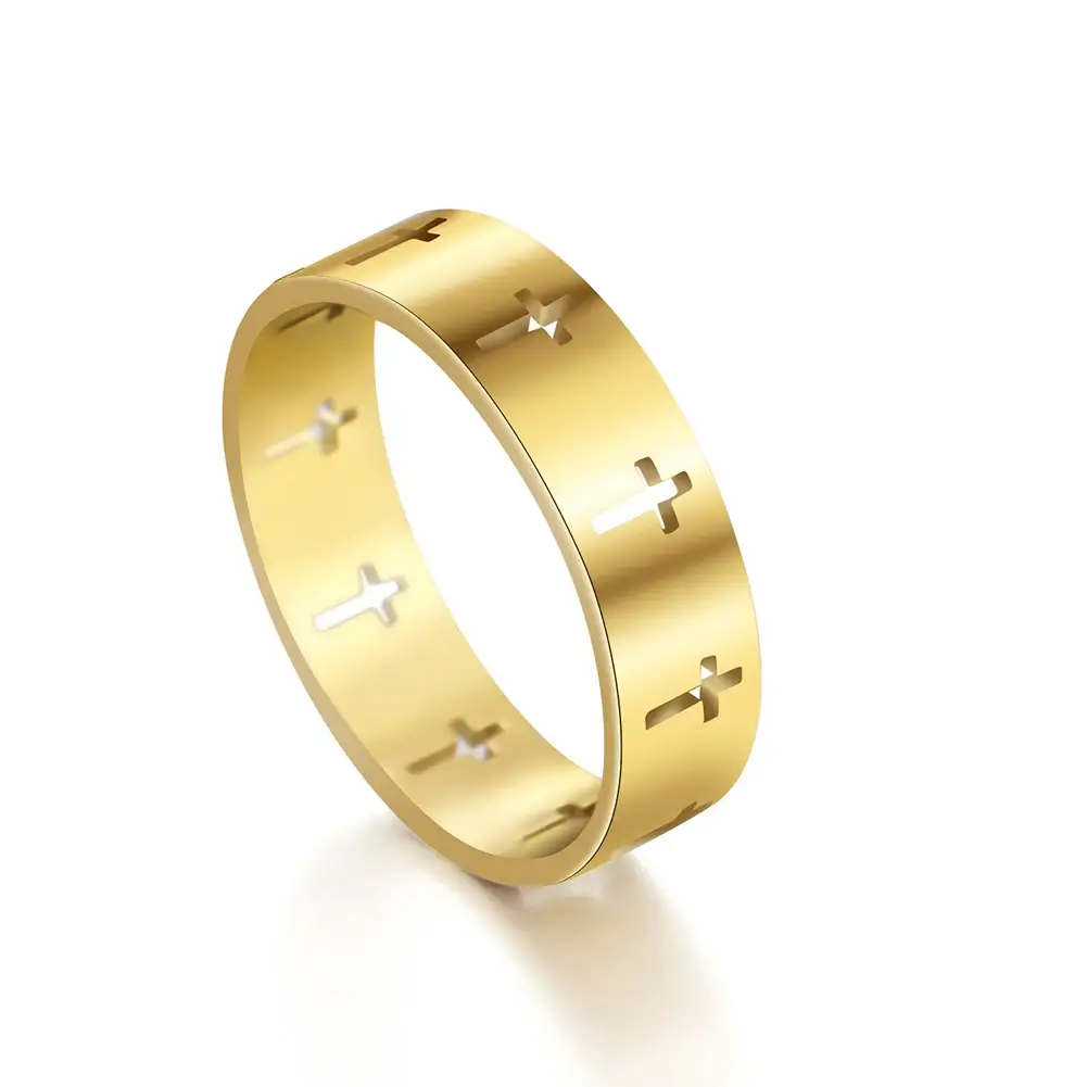 Steel Cutout Cross Ring - Image 4