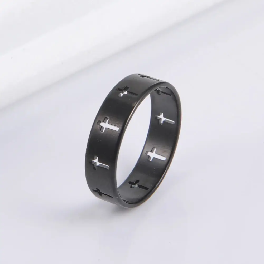 Steel Cutout Cross Ring - Image 5