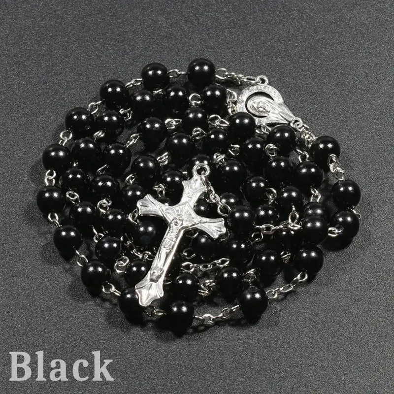 Vibrant Faux Pearl Rosary - Image 8