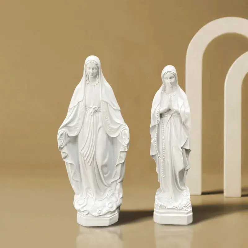 White Resin Virgin Mary Statues - Image 2