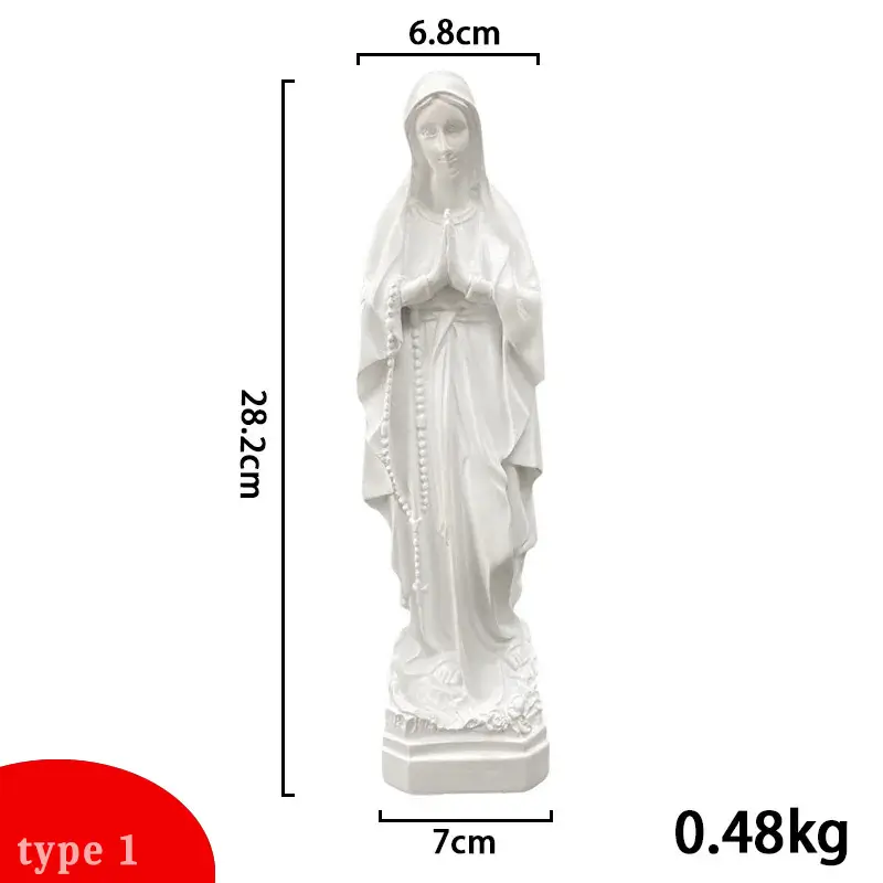 White Resin Virgin Mary Statues - Image 3