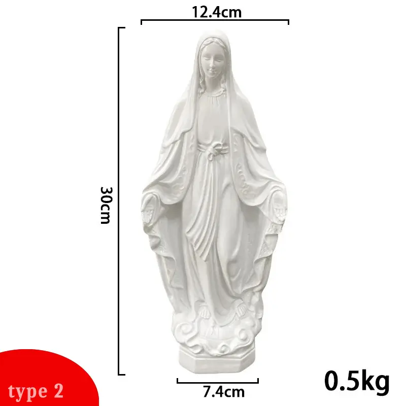 White Resin Virgin Mary Statues - Image 4